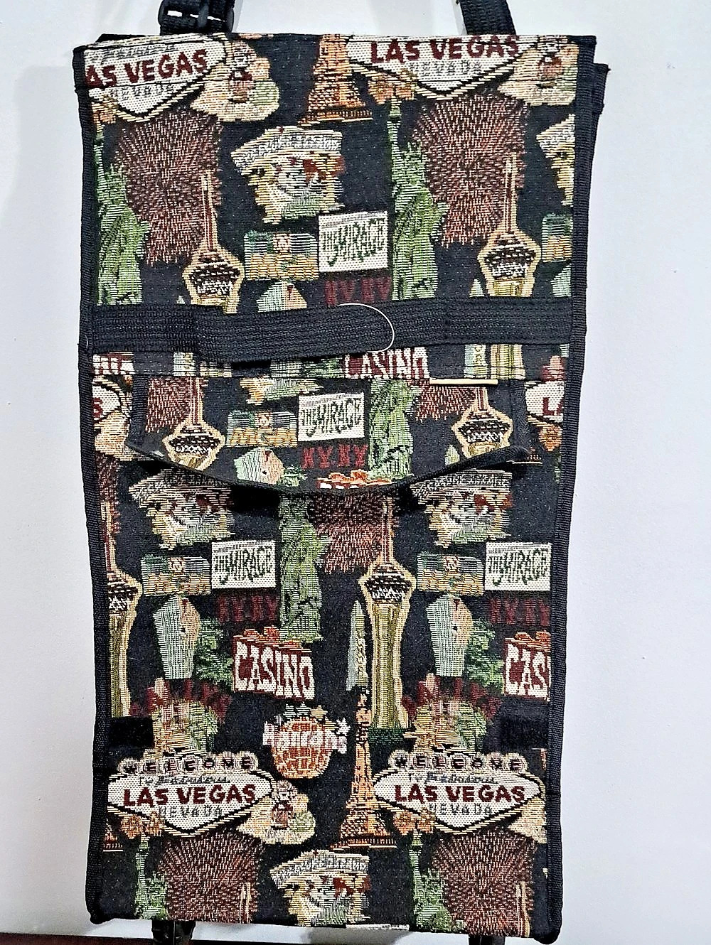 Las Vegas Rolling Tote Bag in Black & Green
